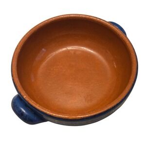 De Silva Italian Pottery Blue Handled Dish Bowl Vintage Faience Made in Italy